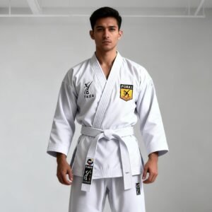 seragam dobok taekwondo fazza tc pro warna merah baju celana taekwondo fazza tc pro (salin)