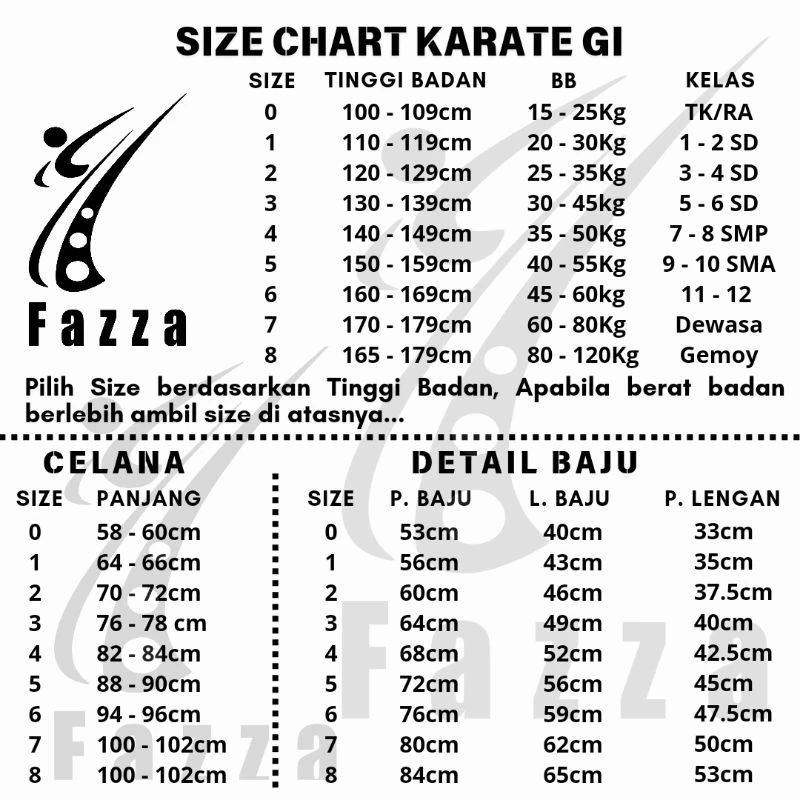seragam karate gi fazza tc basic baju celana karate gi fazza tc seragam karate gi fazza tc basic baju celana karate gi fazza tc